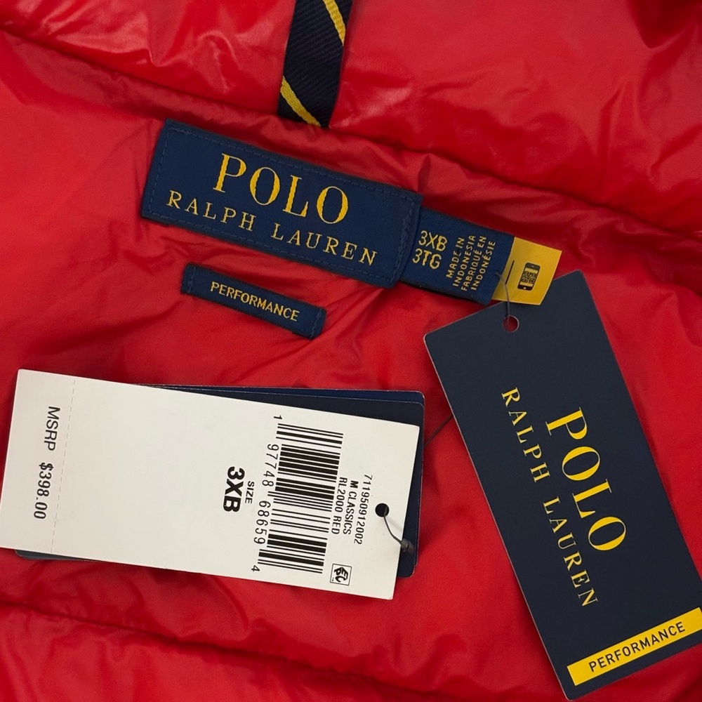 Polo Ralph Lauren 🔥 RL 2000 Red Gorham Glossed Down Quillted Puffer Jacket Coat - Picture 7 of 15
